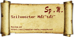 Szilveszter Máté névjegykártya